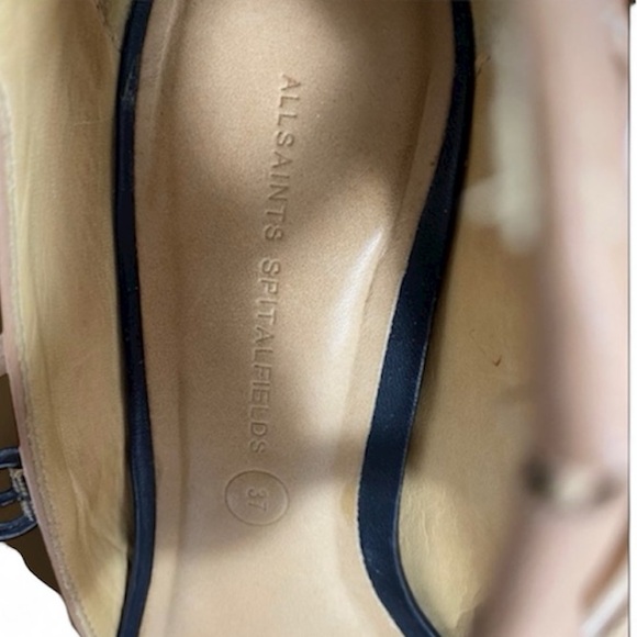 AllSaints Spitalfields Jacks Place high-heel sandals leather & metallic stiletto - Picture 11 of 13